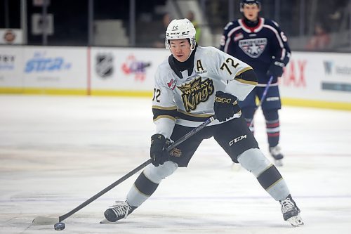 Marcus Nguyen fires a shot on net in the Wheats 4-1. (Tim Smith/The Brandon Sun)