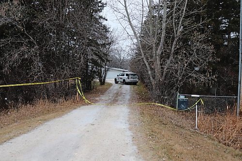 TYLER SEARLE / FREE PRESS

A single RCMP vehicle remained parked outside a home near the intersection of Highways 7 and 67 on the morning of Nov. 22; one day after police said a human remains were found inside. 

Winnipeg Free Press 2024