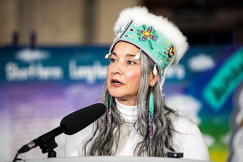 MIKAELA MACKENZIE / FREE PRESS
	
Families minister Nahanni Fontaine speaks at the launch of the provincial strategy to empower Indigenous women, girls and gender-diverse relatives at the Manitoba Legislative Building on Friday, Nov. 22, 2024. 


Winnipeg Free Press 2024