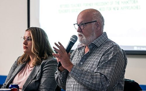 JOHN WOODS / FREE PRESS
Ian MacIntyre, retired teacher, speaks at a learning disabilities forum at River Heights Community Centre Sunday, November 24, 2024. 

Reporter: maggie