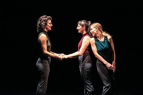 MIKAELA MACKENZIE / FREE PRESS
	
Winnipeg's Contemporary Dancers Carol-Ann Bohrn (left), Justine Erickson, and Aileen Holzrichter perform an excerpt from the Rachel Browne Tribute show happening on the weekend at the Rachel Browne Theatre on Tuesday, Nov. 26, 2024.

Winnipeg Free Press 2024