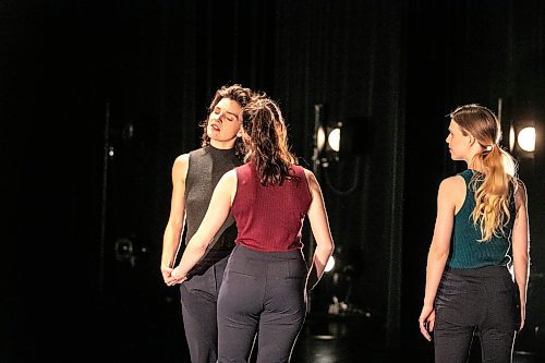 MIKAELA MACKENZIE / FREE PRESS
	
Winnipeg's Contemporary Dancers Carol-Ann Bohrn (left), Justine Erickson, and Aileen Holzrichter perform an excerpt from the Rachel Browne Tribute show happening on the weekend at the Rachel Browne Theatre on Tuesday, Nov. 26, 2024.

Winnipeg Free Press 2024