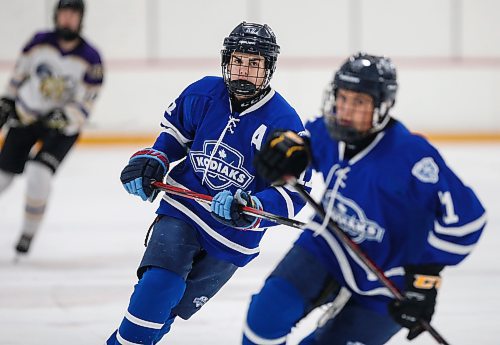 JOHN WOODS / FREE PRESS
Nolan Fielding, River East Kodiaks forward, is photographed during a game against the Stonewall Rams at Gateway Arena Wednesday, November 26, 2024. 

Reporter: massimo