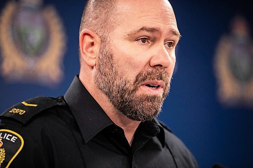 MIKAELA MACKENZIE / FREE PRESS
	
Public information officer Stephen Spencer speaks to the media about the Project Artemis animal cruelty investigation on Wednesday, Nov. 27, 2024. 

For Tyler story.
Winnipeg Free Press 2024