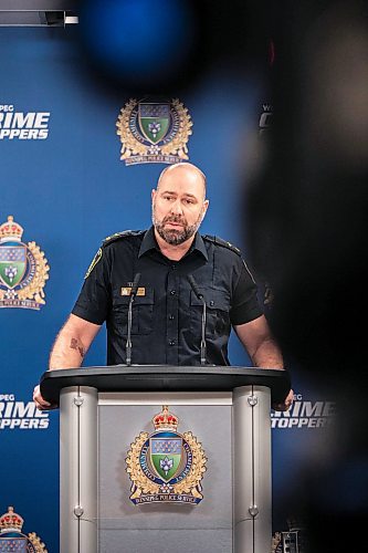 MIKAELA MACKENZIE / FREE PRESS
	
Public information officer Stephen Spencer speaks to the media about the Project Artemis animal cruelty investigation on Wednesday, Nov. 27, 2024. 

For Tyler story.
Winnipeg Free Press 2024