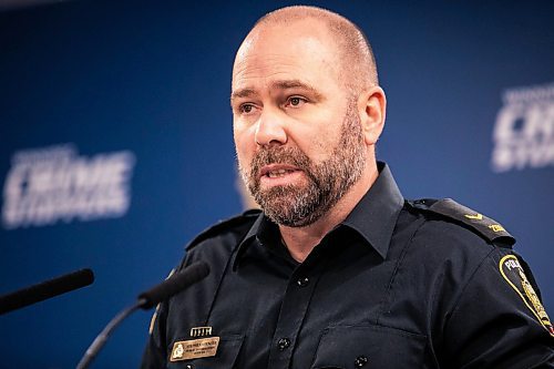 MIKAELA MACKENZIE / FREE PRESS
	
Public information officer Stephen Spencer speaks to the media about the Project Artemis animal cruelty investigation on Wednesday, Nov. 27, 2024. 

For Tyler story.
Winnipeg Free Press 2024