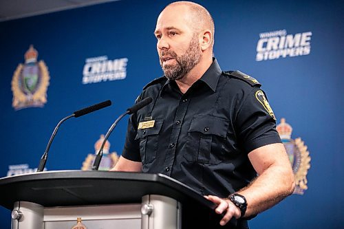 MIKAELA MACKENZIE / FREE PRESS
	
Public information officer Stephen Spencer speaks to the media about the Project Artemis animal cruelty investigation on Wednesday, Nov. 27, 2024. 

For Tyler story.
Winnipeg Free Press 2024