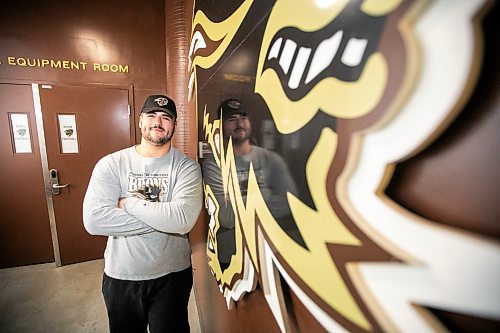 MIKAELA MACKENZIE / FREE PRESS
	
Giordano Vaccaro, who was named the JP Metras Award Winner as U SPORTS' Lineman of the Year and was also named a First Team All-Canadian for his play this season as a member of the U of M Bisons football club, at Princess Auto Stadium on Wednesday, Nov. 27, 2024. 

For Massimo De Luca-Taronno story.
Winnipeg Free Press 2024