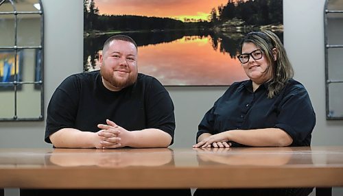 RUTH BONNEVILLE / FREE PRESS

BIZ - Southeast Child &amp; Family Services, 

Portrait of Bronson Richard and his mentor, Cari-Lynn Lecocq, in the boardroom, at Southeast Child &amp; Family Services Wednesday. 

Subject: Bronson Richard  is a direct service worker at Southeast Child &amp; Family Services &#x2014; a job he attained after attending the first-ever Zoongide'ewin Bawaajigan (&quot;Brave dreams&quot;) career fair that was organized by his mentor, Cari-Lynn Lecocq, Human Resource Generalist with  SECFS.

Story by Aaron

Nov  27th, 2024