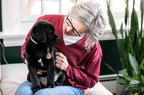 MIKAELA MACKENZIE / FREE PRESS
Lorraine Rempel, who volunteers her time raising puppies that will go on to become CNIB guide dogs, with Ollie on Friday, Nov. 29, 2024.
For Aaron Epp story.
Winnipeg Free Press 2024