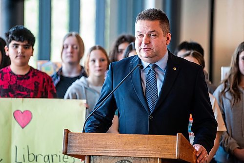 MIKAELA MACKENZIE / FREE PRESS

Councillor Jeff Browaty speaks at a press conference announcing funding to expand city library services at the Bill and Helen Norrie Library in Winnipeg on Friday, Feb. 23, 2024. 

For Chris story.