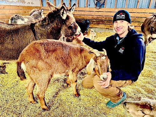 Gord Mackintosh / for the Free Press
Karl Schoenrock welcomes visitors and animals in need to Kismet Creek Farm.