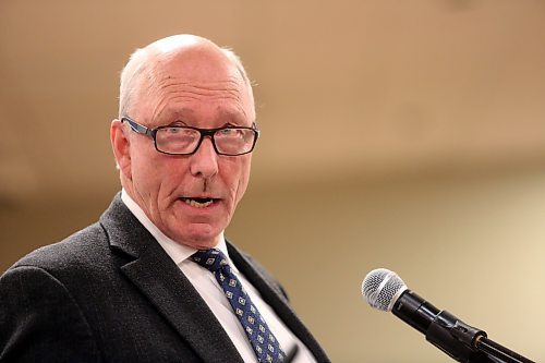 Travel Manitoba president and CEO Colin Ferguson gives a presentation on the state of tourism in Manitoba and its future during a Brandon Chamber of Commerce luncheon at the Keystone Centre's MNB Hall on Thursday afternoon. (Matt Goerzen/The Brandon Sun)