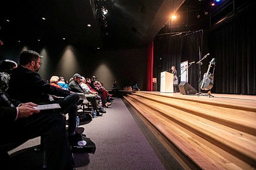 MIKAELA MACKENZIE / FREE PRESS
	
Lisa Meeches opens End Homelessness Winnipeg&#x573; conference at the Winnipeg Art Gallery on Tuesday, Dec. 3, 2024. 

For Nicole Buffie story.
Winnipeg Free Press 2024