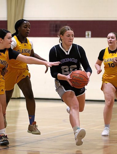 Vincent Massey Vikings Kypling Black was named a tournament all-star after defeating the Crocus Plainsmen 53-50 in the final of the Early Bird varsity girls' basketball tournament at Crocus on Saturday. (Thomas Friesen/The Brandon Sun)