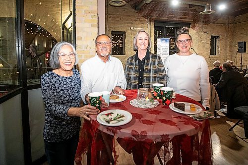 MIKAELA MACKENZIE / FREE PRESS
	
Patrice Yamada (left), Peri Venkatesh, Shelley Hart, and Krista Boryskavich at the Winnipeg Free Press subscriber sip and shop event at The Forks on Monday, Dec. 2, 2024. 

For social page.
Winnipeg Free Press 2024