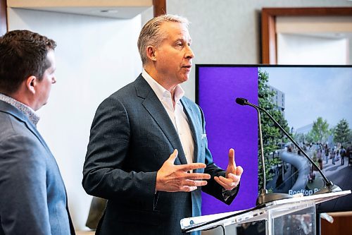 MIKAELA MACKENZIE / FREE PRESS
	
Paul Mahon, President and CEO of Lifeco and Canada Life, announces $750,000 in funding for the Rainbow Resource Centre&#x573; Place of Pride on Monday, Dec. 9, 2024.

For Nicole story.
Winnipeg Free Press 2024