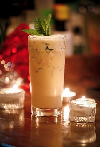 JOHN WOODS / FREE PRESS
Bonnie Day bartender Jade Janzen created two Christmas drinks, an alcoholic drink called Nogjito and a non-alcoholic drink called What's Up, Doc?.  A Nogjito is photographed Tuesday, December 3, 2024. 

Reporter: av