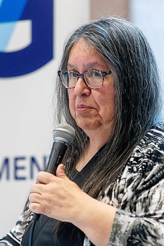 MIKE DEAL / FREE PRESS
Joanne Mason, Elder from the Peguis First Nation speaks during the event.
Executives with The Canadian Foundation for Economic Education and IG Wealth Management introduce a free resource to help build financial empowerment among Indigenous youth in Canada during an event held in the lobby of the IG Wealth Management headquarters at 447 Portage Avenue Tuesday morning. The resource is called &#x201c;Indigenous Peoples&#x2019; Money and Youth.&#x201d;
Reporter: Gabriele Piche
241210 - Tuesday, December 10, 2024.