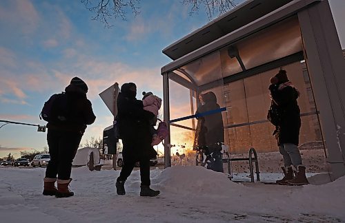 10122024
Commuters wait at a bus stop on 18th Street in Brandon on Tuesday. According to Environment Canada temperatures will be much colder today and tomorrow before warming back up to minus single digits again for the weekend. 
(Tim Smith/The Brandon Sun)