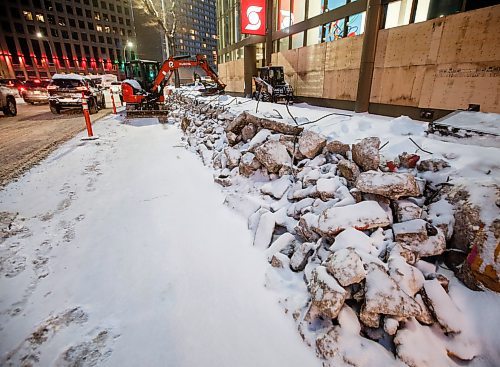 JOHN WOODS / FREE PRESS
Portage and Main barricades are being demolished Tuesday, December 10, 2024. 

Reporter: ?