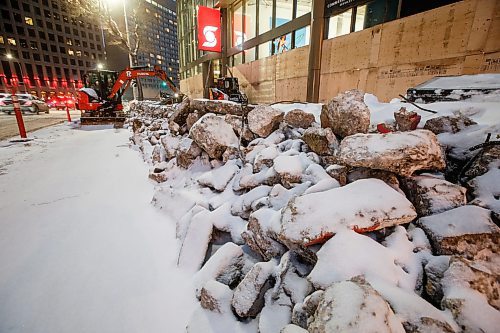 JOHN WOODS / FREE PRESS
Portage and Main barricades are being demolished Tuesday, December 10, 2024. 

Reporter: ?