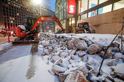 JOHN WOODS / FREE PRESS
Portage and Main barricades are being demolished Tuesday, December 10, 2024. 

Reporter: ?