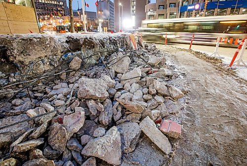 JOHN WOODS / FREE PRESS
Portage and Main barricades are being demolished Tuesday, December 10, 2024. 

Reporter: ?