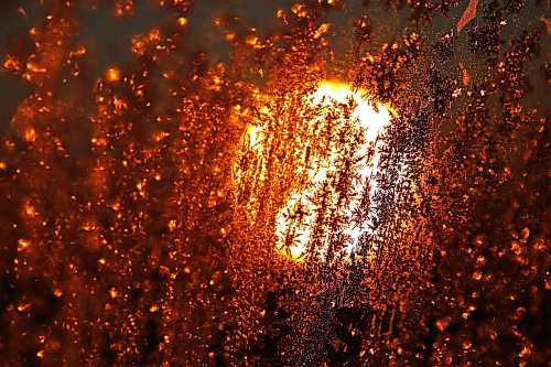 12122024
The rising sun illuminates intricate frost patterns on a car window in the wheat city on Thursday morning.    (Tim Smith/The Brandon Sun)