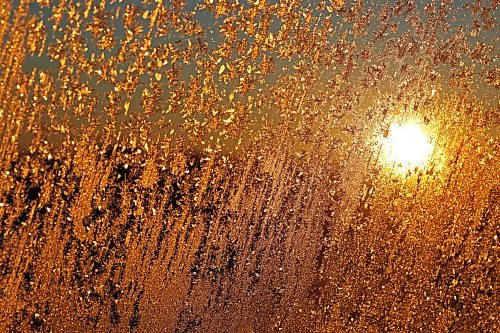 12122024
The rising sun illuminates intricate frost patterns on a car window in the wheat city on Thursday morning.    (Tim Smith/The Brandon Sun)