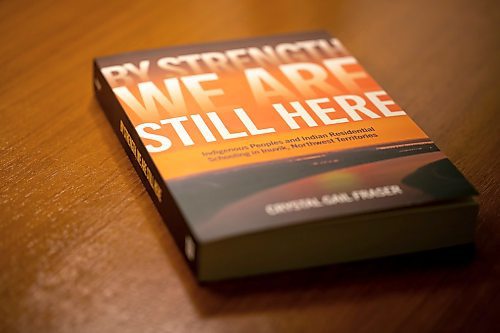 BROOK JONES/FREE PRESS
The University of Manitoba Press has published a first of its kind book on the experiences and resilency of students who attended residential schools in the North. Crystal Gail Fraser who is an associate professor in history and native studies at the University of Alberta in Edmonton, Alta., wrote the book By Strength We Are Still Here. A copy of the book was photographed in the lobby of the Hilton Winnipeg Airport Suites in Winnipeg, Man., Thursday, Dec. 12, 2024.