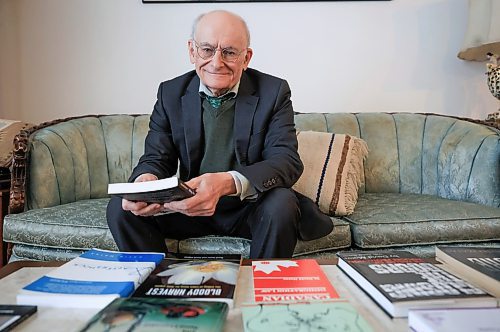 RUTH BONNEVILLE / FREE PRESS
Local Tribute to David Matas
Portrait of David Matas in his home Tuesday.
Matas is the senior legal counsel of B'nai Brith Canada based in Winnipeg. He has fought for refugee, immigration, and human rights law since 1979, and has written and published many books and manuscripts.
A documentary has been made on the life/career of David Mataslbe which is part of a tribute night for him on Dec 17th.
See Kevin's story
Dec 10th, 2024