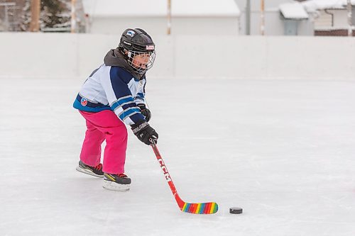 MIKE DEAL / FREE PRESS
Ashtyn, 7, stickhandles a puck while skating on one of the rinks at the Corydon Community Centre &#x2013; Sir John Franklin site (1 Sir John Franklin Rd.) where the mayor announced that thirteen City-owned community centres will receive funding for renovations through the City of Winnipeg&#x2019;s Community Centre Renovation Grant Program (CCRGP).
Standup
241217 - Tuesday, December 17, 2024.