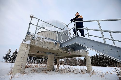 RUTH BONNEVILLE / FREE PRESS

Local  - Remote Observatory!

Photo of lead graduate student Ryan Wierckx  outside the Glenlea Remote Observatory during Grand Opening Tuesday. 

Story: 
Grand opening of the University of Manitoba's Remote Observatory in the Glenlea area.   The new observatory consists of an ASH dome and a PlaneWave CDK350 telescope. 

For the first time at the University of Manitoba, both the dome and the telescope have the capability of being controlled remotely, meaning that students can observe from anywhere as long as they have an internet connection.

This new Observatory was  built by Ryan Wierckx (lead) U of M graduate student with the assistance of Tyrone Woods (Assistant Professor) and staff. 


Dec 17th, 2024