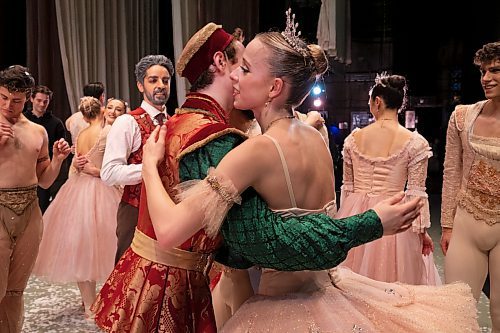 Julianna Generoux hugs another dancer after playing the lead role of &#x201c;Clara&#x201d; for the Royal Winnipeg Ballet&#x2019;s second performance of the Nutcracker in Vancouver on December 14, 2024. Paige Taylor White/Free Press