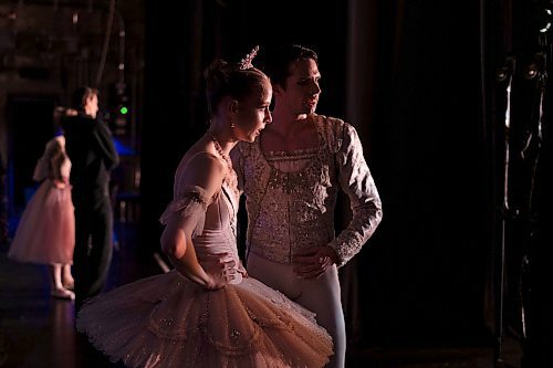 Julianna Generoux catches her breath backstage while playing the lead role of &#x201c;Clara&#x201d; for the Royal Winnipeg Ballet&#x2019;s second performance of the Nutcracker in Vancouver on December 14, 2024. Paige Taylor White/Free Press