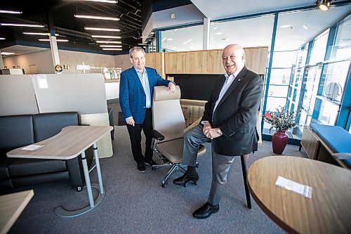 MIKAELA MACKENZIE / FREE PRESS
	
Rob Cunningham, president (left), and Bob Cunningham, founder and CEO, at Cunningham Business Interiors, which has offered customizable furnishing options for businesses and home offices since 1964, on Wednesday, Dec. 18, 2024.

For Aaron Epp story.
Winnipeg Free Press 2024