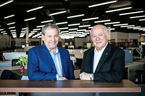 MIKAELA MACKENZIE / FREE PRESS
	
Rob Cunningham, president (left), and Bob Cunningham, founder and CEO, at Cunningham Business Interiors, which has offered customizable furnishing options for businesses and home offices since 1964, on Wednesday, Dec. 18, 2024.

For Aaron Epp story.
Winnipeg Free Press 2024