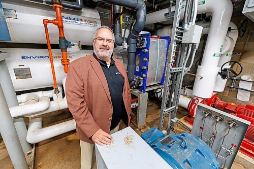 MIKE DEAL / FREE PRESS
J. Brian Blahey in the engine room a thet Dakota Fieldhouse (1188 Dakota St) where he was the prime consultant on a complete engine room and ice plant refrigeration replacement.
J. Brian Blahey, runs JBB Consultants and Engineers, Inc., a one-man firm with a variety of professional design, engineering, construction and management experience. 
241219 - Thursday, December 19, 2024.