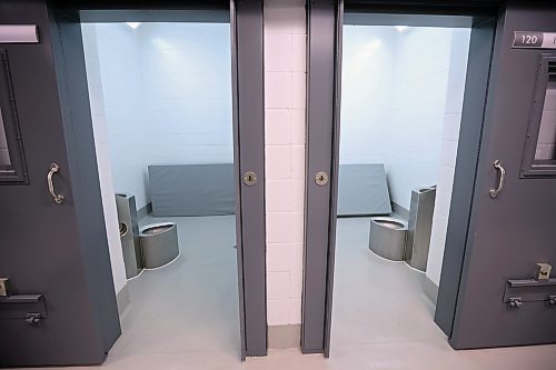 19122024
Some of the new detention cells at the Brandon Police Service headquarters in Brandon. Construction on the new holding cell area began in 2022 and BPS began using the area in October.
(Tim Smith/The Brandon Sun)