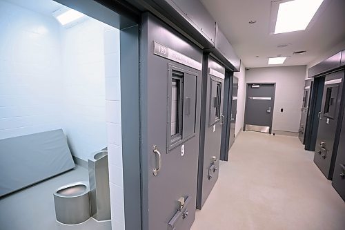 19122024
Some of the new detention cells at the Brandon Police Service headquarters in Brandon. Construction on the new holding cell area began in 2022 and BPS began using the area in October.
(Tim Smith/The Brandon Sun)