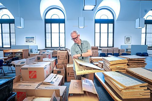 Ruth Bonneville / Free Press
Shot for the Brandon Sun
Brandon Sun - archives, Manitoba Legislative Library
Photo of Stuart Hay, Head, Reference Services Manitoba Legislative Library, with boxes full of folders filled with The Brandon Sun archives collection which is being relocated to the Manitoba Legislative Library on Vaughan street in Winnipeg.
The Manitoba Legislative Library has agreed to become their new home as there is nowhere in Brandon to store them.
Manitoba Legislative Library
April 12th, 2024
