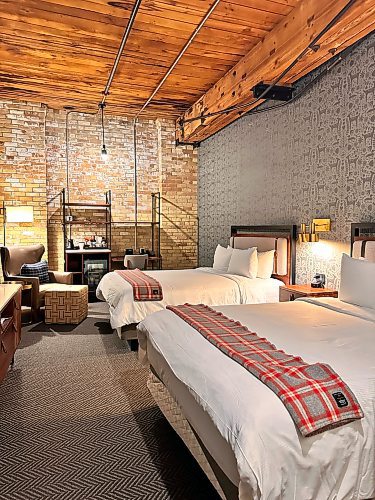 Shel Zolkewich / Free Press
Once a farm implement supply showroom, rooms at the Hewing Hotel are big and bright, thanks to soaring windows and high ceilings.