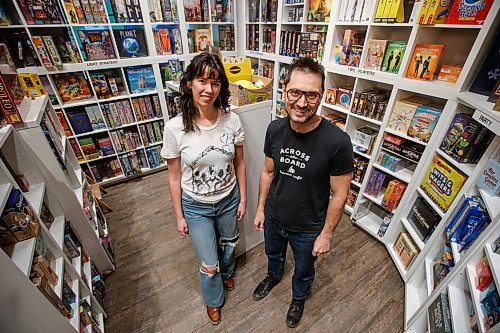 JOHN WOODS / FREE PRESS
Hilary James, general manager of Across The Board Game Cafe, and Clinton Skibitzky, owner of Across The Board Game Cafe, are photographed in the retail section of the cafe Monday, December 23, 2024. Skibitzky says the GST “holiday” is not helping business.
Reporter: gabby