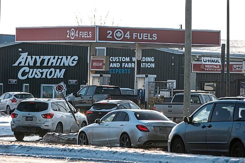 JOHN WOODS / FREE PRESS
Drivers line up for lower priced gas at a station on Waverley Street Tuesday, December 24, 2024. Provincial gas taxes will be applied again in the new year.

Reporter: ?