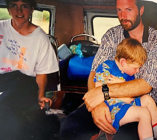 Terry Doerksen / Free Press
Beth strokes a sheep’s ear during the 1997 Furgon ride in Mongolia.