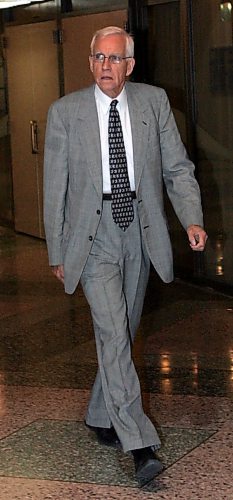 WAYNE GLOWACKI/WINNIPEG FREE PRESS George Dangerfield arrives to testify at the Driskell Inquiry Wednesday morning. Dan Lett and Nick Martin stories .    August 16 2006