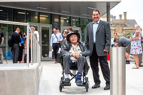 MIKAELA MACKENZIE / WINNIPEG FREE PRESS

Allan Woodhouse (left) and Brian Anderson pose for a photo after exiting the Law Courts as innocent men (after being wrongfully convicted  of murder decades ago) on Tuesday, July 18, 2023. For Katrina Clarke story.
Winnipeg Free Press 2023.