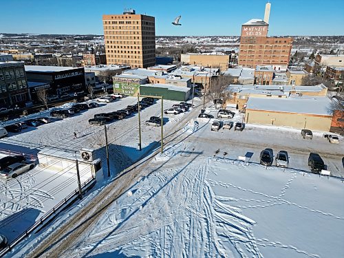 15012025
Empty lots along Princess Avenue between 10th Street and 9th Street in downtown Brandon as seen from above.
(Tim Smith/The Brandon Sun)