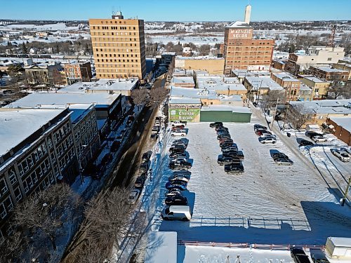 15012025
Empty lots along Princess Avenue between 10th Street and 9th Street in downtown Brandon as seen from above.
(Tim Smith/The Brandon Sun)